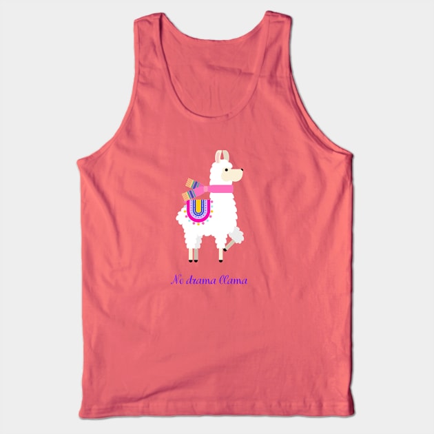 No Drama Llama Tank Top by chris@christinearnold.com